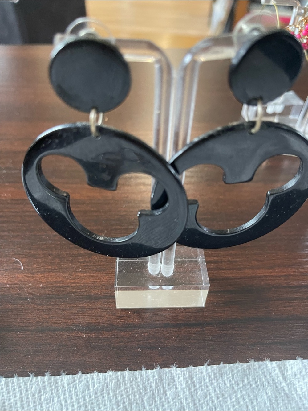 Disney Black Mickey Silhouette Drop Earrings